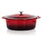 MegaChef 7qt. Red Oval Enameled Cast Iron Casserole